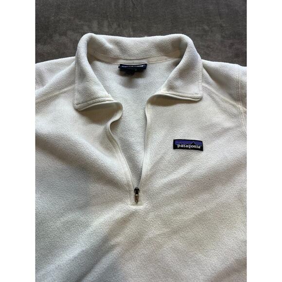 Patagonia Sweater Jacket Womens Small White Fleece 1/4 Zip Pullover Soft Fuzzy - Picture 5 of 6